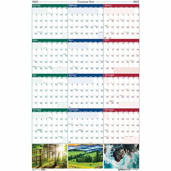 House Of Doolittle Earthscapes Scenic Wipe-off Wall Calendar, 32'' x 48'', 2025 3931 - main