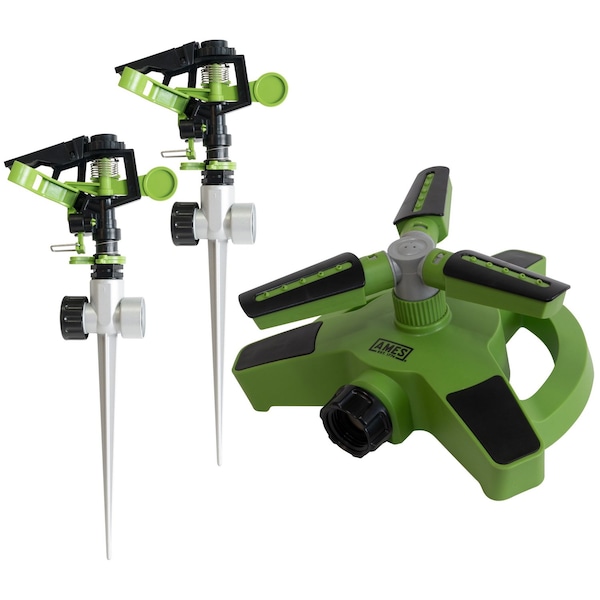 Ames Sprinkler Set, 3-Piece, Pulsating Spike, 3-Arm Rotating 20216900 - main