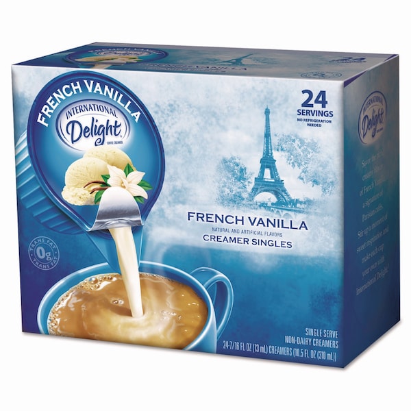 International Delight Flavored Liquid Non-Dairy Coffee Creamer, French Vanilla, 0.44 oz Mini Cups, 24PK WWI100681 - main