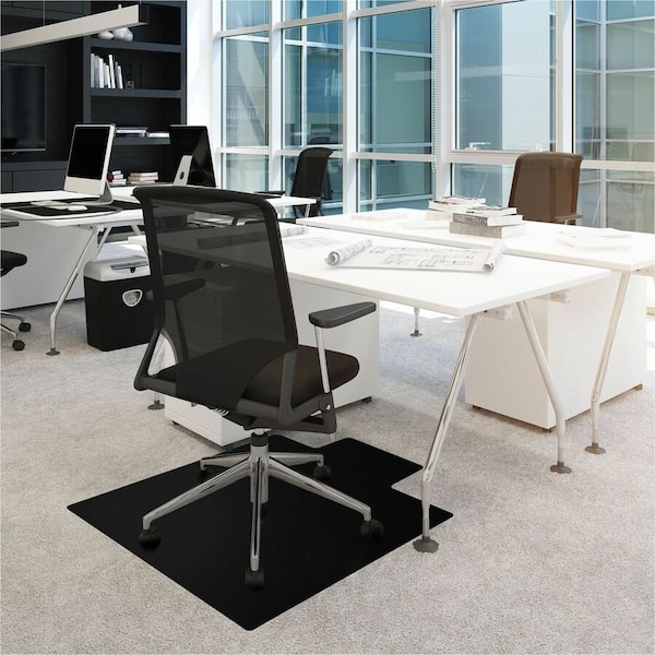 Floortex Advantagemat Black Vinyl Lipped Chair Mat for Carpets - 36" x 48" FC113648LLBV - main