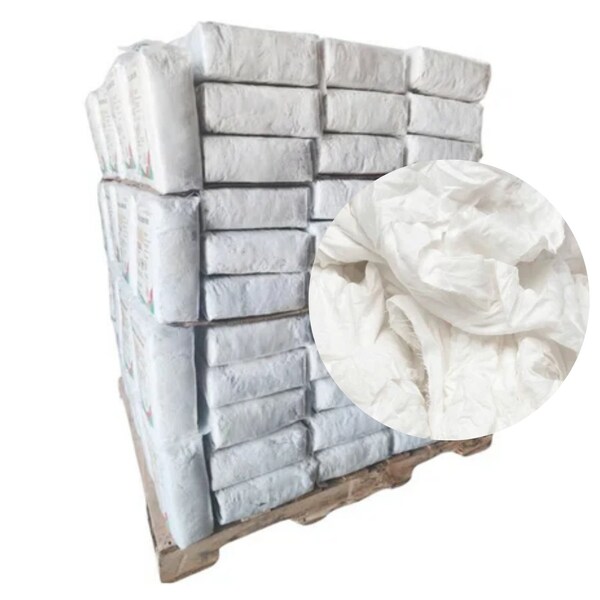 Supremeplus Recycled White Linen Mixed Material Cleaning Rags, 960 lbs. Pallet, 96 x 10 lbs. Bags, 96PK SP-8841 - main