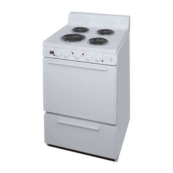 Premier Electric Range, Individual Signal Lights, 24 inW x 40 inH x 26 inD, 2.91 cu. Ft., Coil Top, White 805703 - main