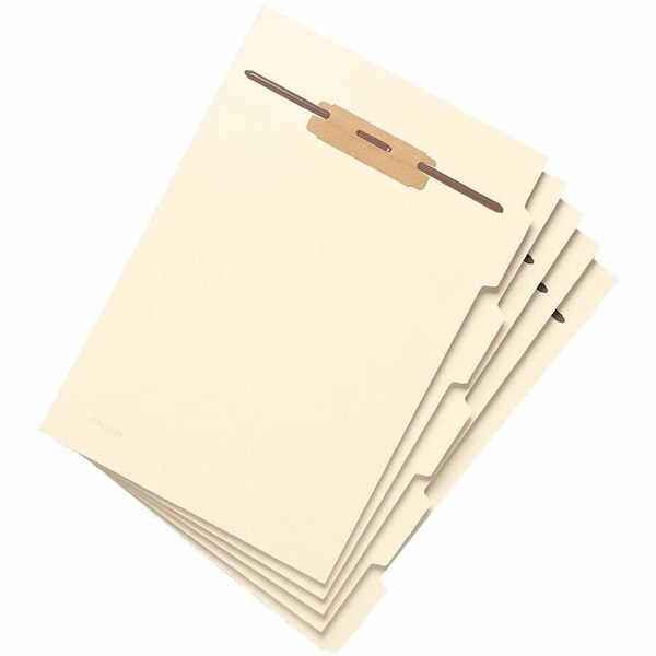 Smead STACKABLE FOLDER DIVIDERS W/ FASTENERS, 1/5-CUT TOP TAB, LETTER SIZE, MANILA, 50PK 35605 - main