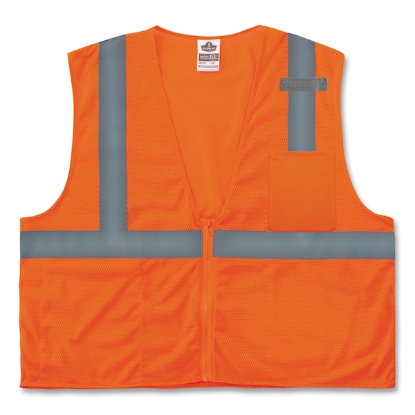 Ergodyne GloWear 8210Z Class 2 Economy Mesh Vest, Polyester, Orange, Small/Medium 21043 - main
