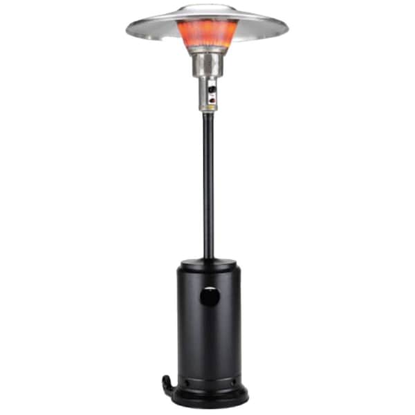 Homeroots 40000 BTU Black Steel Propane Cylindrical Pole Standing Patio Heater 480583 - main