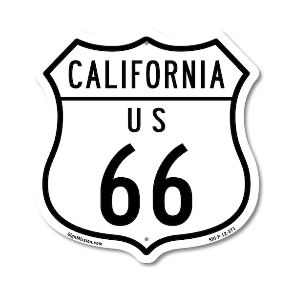 Signmission California Route Marker Shield Sign Us 6, 12 Inch X 12 Inch, Plastic Sign SHI-P-12-371 - main