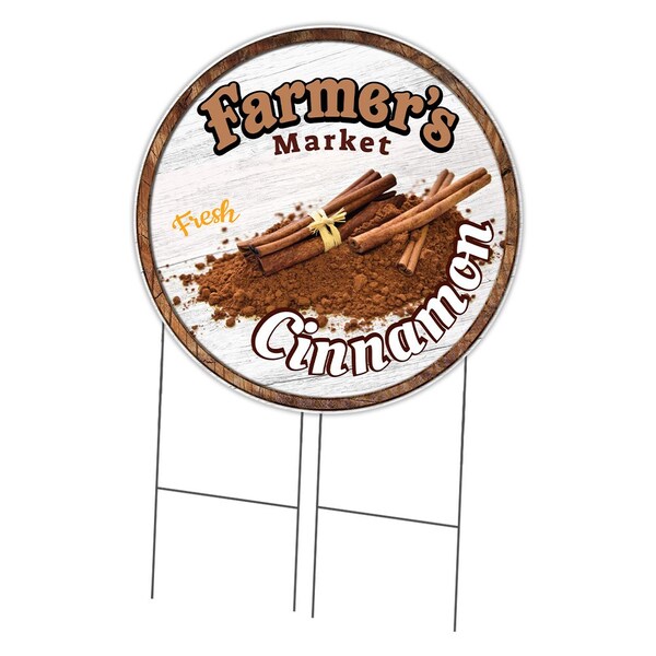 Signmission Farmers Market Cinnamon Double Sided Corrugated Plastic Circle Yard Sign, C-36-CIR-DS-WS-Cinnamon C-36-CIR-DS-WS-Cinnamon - main