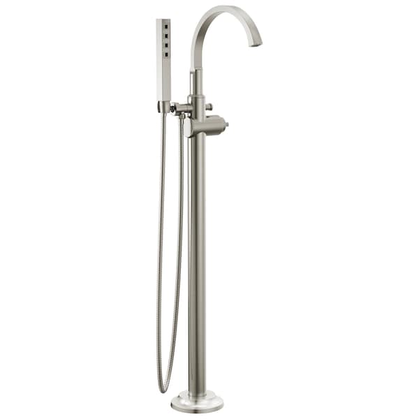Delta Tetra Floor Mount Tub Filler Trim In Lumicoat Stainless T4788-SS-PR-LHP-FL - main