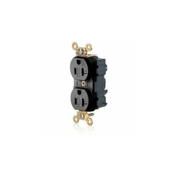 Leviton Lev-Lok Industrial Grade Tamper Resistant Duplex Receptacle, 20 Amp, 125 Volt M5362-SGE - main