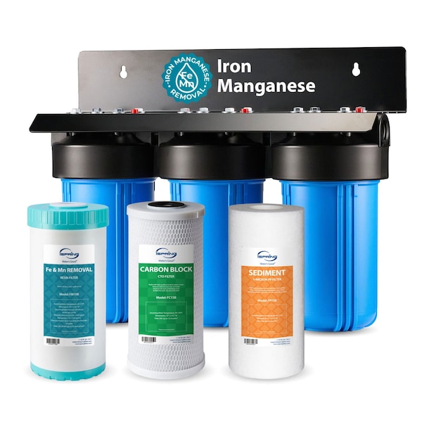 Ispring Whole House Water Filter System, Reduces Iron, Manganese, Chlorine, Sediment, Taste, and Odor, 3-St WGB31BM - main