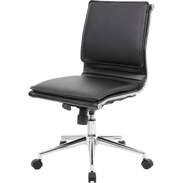 Boss Office Products Boss Elegant LeatherPlus Design Task Chair - Black B456C-BK - main