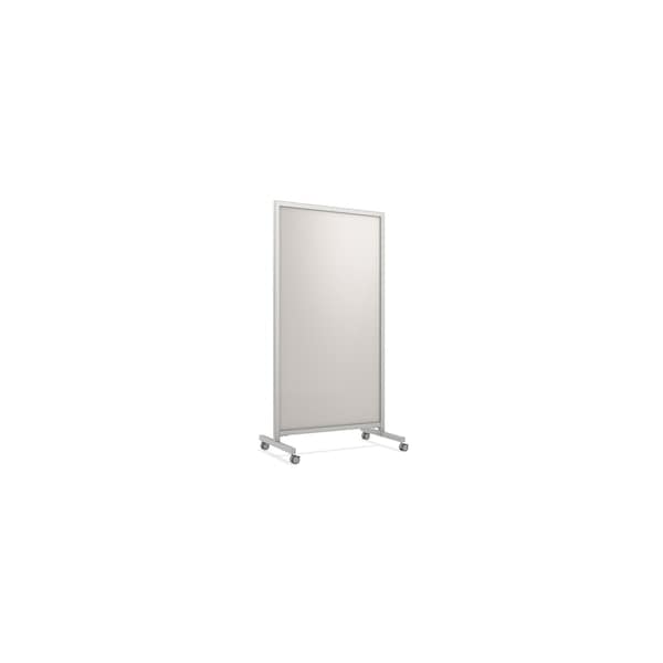 Ghent EZ Mobile Glassboard, Aluminum Frame, Magnetic, 75''H x 38''W, Beige EZ1MA7538BG - main
