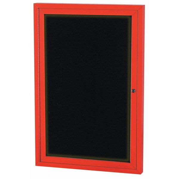Aarco Illuminated Enclosed Letter Board Directory w/ Powder Coated Red Aluminum Frame, 48''Hx36''W 1 Door ADC4836IR - main