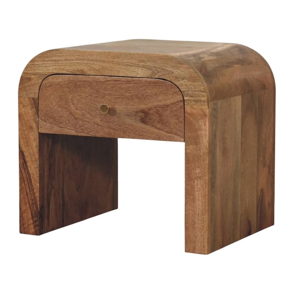 Homeroots 16" Natural Solid Wood One Drawer Nightstand 722564 - main