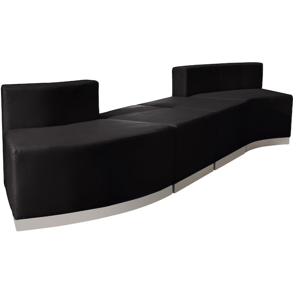 Flash Furniture 4 pcs. Living Room Set, 25-1/4" to 41-1/2" x 27", Upholstery Color: Black ZB-803-860-SET-BK-GG - main
