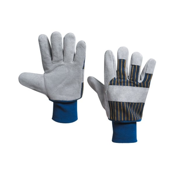 Partners Brand Leather Palm w/ Knit Wrist Gloves, Large, Black/White, 12 Pairs/Case GLV1020L - main