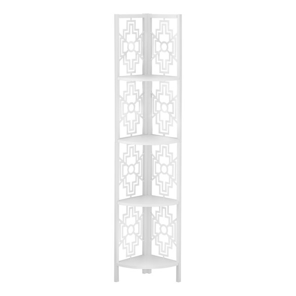 Homeroots 62" White Metal Corner Bookcase 366068 - main