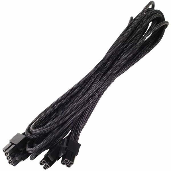 Silverstone 750mm, 8 Pin Individually Sleeved Modular Cable - Black PP06B-EPS75 - main