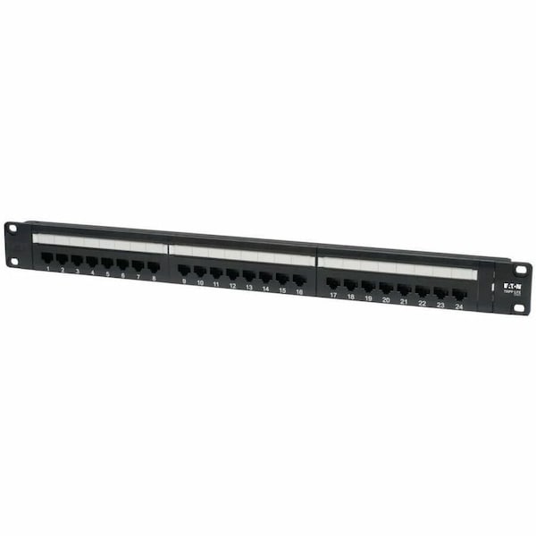 Eaton Tripp Lite Series 24-Port 1U Rack-Mount Cat6/Cat5 110 Patch Panel, 568B, RJ45 Ethernet, TAA N252-024 - main