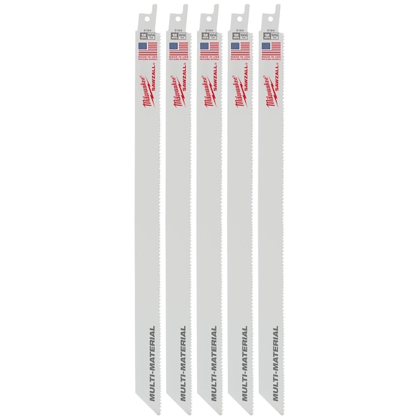 Milwaukee Tool 12" 10/14 TPI SAWZALL Blades (5 Pk) 48-00-5194 - main