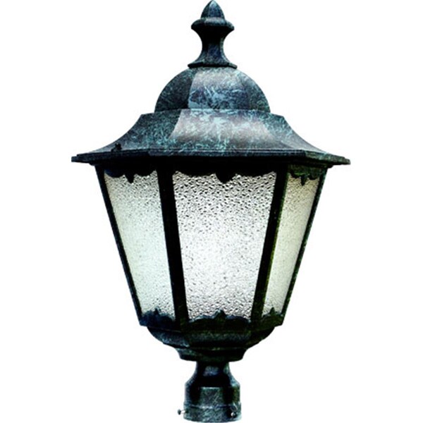 Intense Powder Coated Cast Aluminum Post Top Light Fixture, Verde Green - 24.81 x 16.75 x 16.75 in. IN2930944 - main