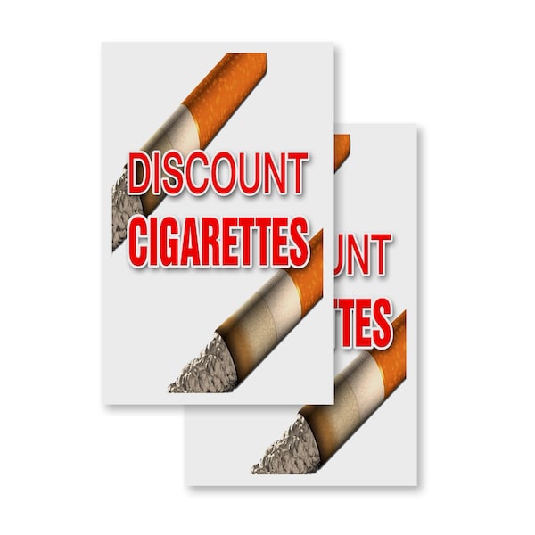 Signmission Discount Cigarettes, Vinyl Decals Only 24 Inch x 36 Inch, Vinyl Decal, 2PK DSB-2436-2PACK-Discount Cigarettes - main