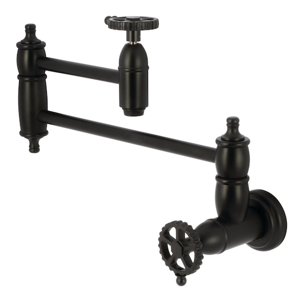 Kingston Brass Wall Mount Pot Filler Faucet, Matte Black KS3100CG - main