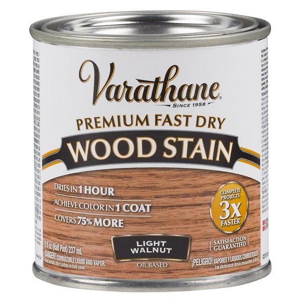 Rust-Oleum 1/2 Pt Light Walnut Varathane Premium Fast Dry Wood Stain 262034 - main