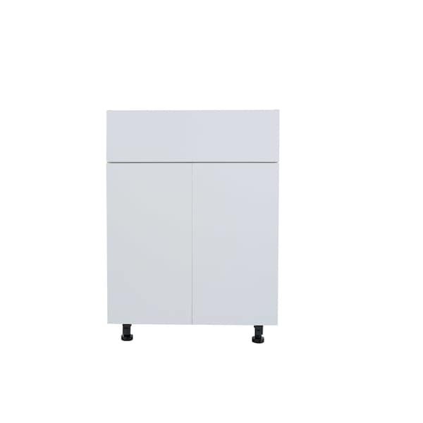 Cambridge Radiance 30 in. W x 21 in. D x 34.50 in. H Ready to Assemble Slab Bath Cabinet in White Gloss SA-VSB30-WG-KIT - main