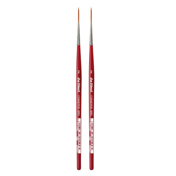 Da Vinci COSMOTOP-SPIN Rigger Brush, Synthetic, Acrylic & Watercolor, Pointed Liner, Series 5880, Size 2, 2PK VA-1280_2 - main