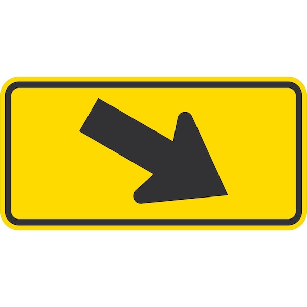Lyle W16-7PR, Arrow Down & To The Right, 24x12, High Intensity Prismatic, Yellow G-11698-HI_24x12 - main