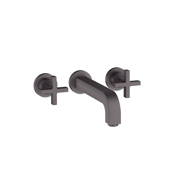 Axor Citterio Wall-Mounted Widespread Faucet with Cross Handles, 1.2 GPM in Brushed Black Chrome 39143341 - main