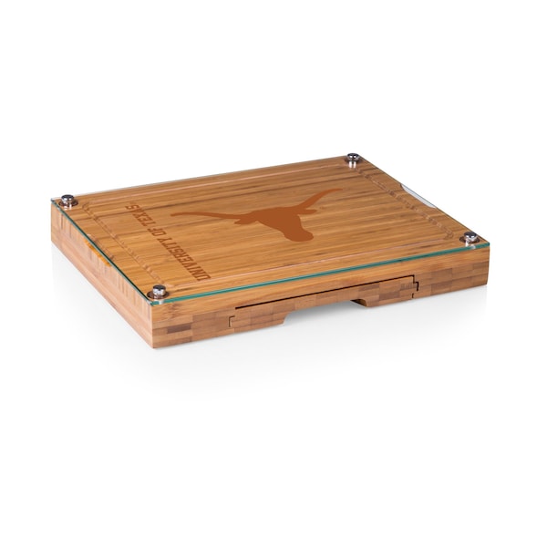 Picnic Time Family Of Brands NCAA Texas Longhorns Concerto Glass Top Cheese Board and Knife Set 919-00-505-194-1 - main