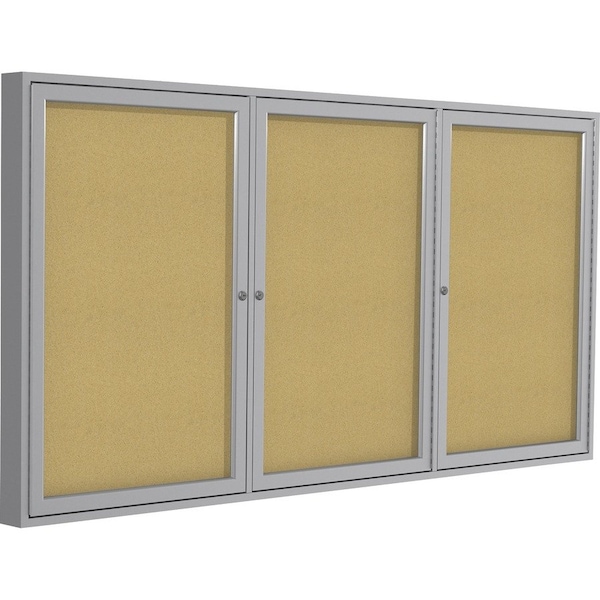 Ghent Enclosed Cork Bulletin Board 96x48", 3 Door PA34896K - main
