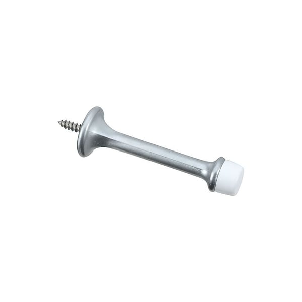 National Hardware Door Stop, 3 in Projection, Die-Cast Zinc/Rubber, Satin Chrome, 2PK N273-599 - main