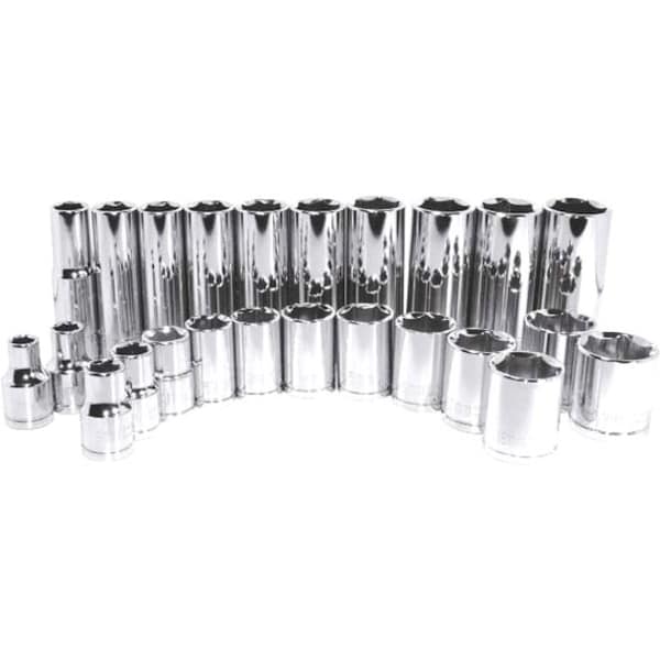 K-Tool International 3/8" Drive, 13mm Metric Socket, 6 Points, Chrome, Stan, 6 pt., 3/8"Drive, 13mm KTI-27113 - main