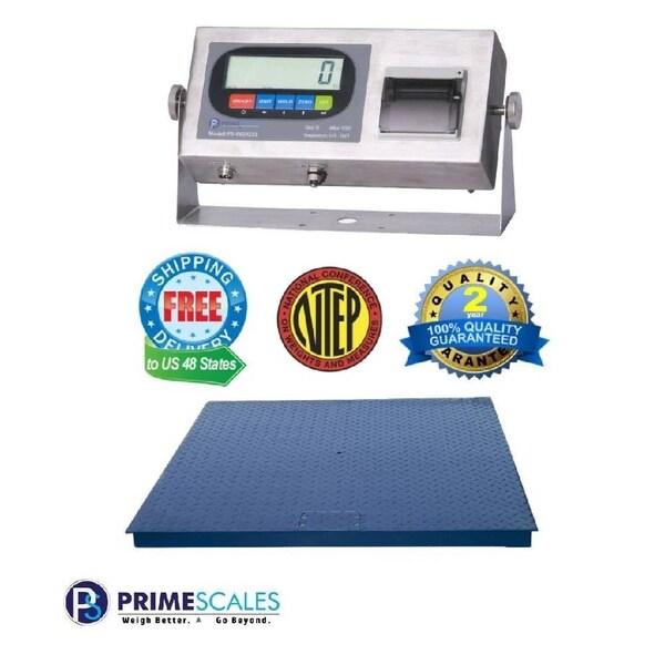 Prime Systems Prime Scale NTEP 40x40 Floor Scale with Printer 5,000 lb x 1 lb PS-5KFS-4040HD-printer - main