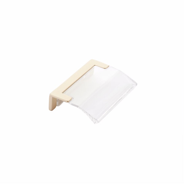 Schaub 1-1/4in Center to Center Positano Arch Clear Cabinet Edge Pull Signature Satin Brass Finish 323-SSB-CL - main