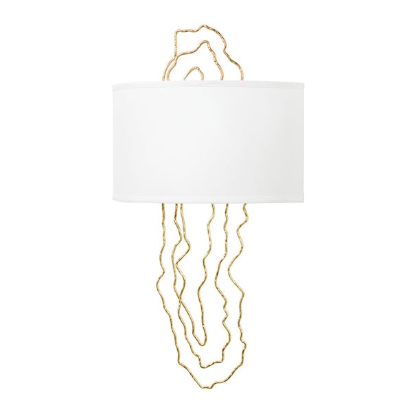 Corbett Lighting 5Th Avenue 2 Light Wall Sconce 14 In. Vintage Gold Leaf 404-02-VGL - main