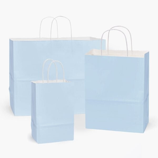 Nashville Wraps Light Blue White Kraft Shopping Bag Assortment, 125PK LBWA - main