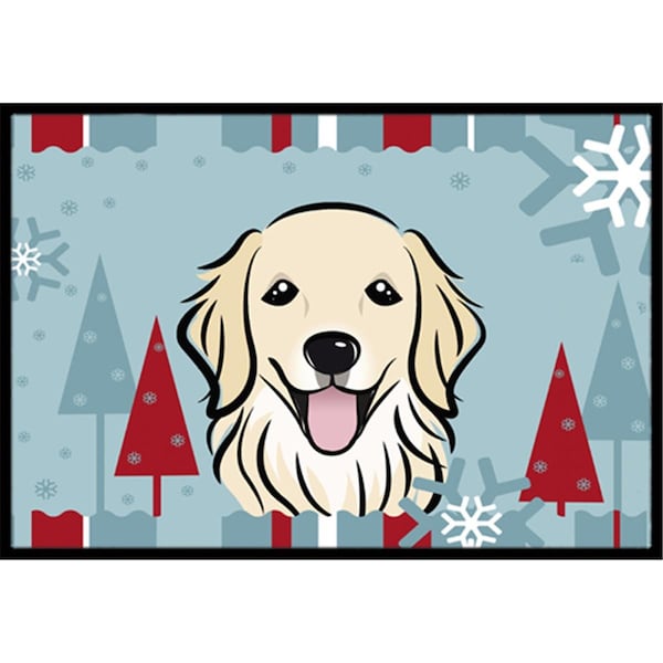 Carolines Treasures BB1701MAT Winter Holiday Golden Retriever Indoor & Outdoor Mat, 18 x 27 in. BB1701MAT - main