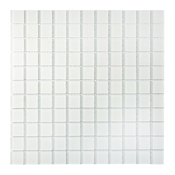 Apollo Tile White 11.8 in x 11.8 in Glass Matte Floor and Wall Mosaic Tile 9.67 sqft/case, 10PK APLA88066M 1X1A - main