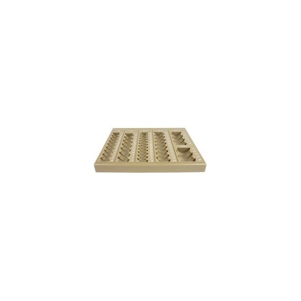 Controltek 6-Denomination Self Counting Loose Coin Tray, 6 Coin Compartment(s), Tan, Plastic 500023 - main