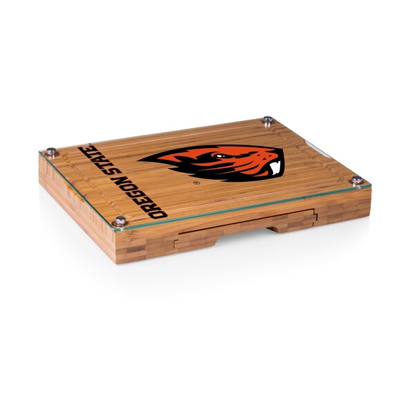 Picnic Time Family Of Brands NCAA Oregon State Beavers Concerto Glass Top Cheese Board and Knife Set 919-00-505-484-0 - main