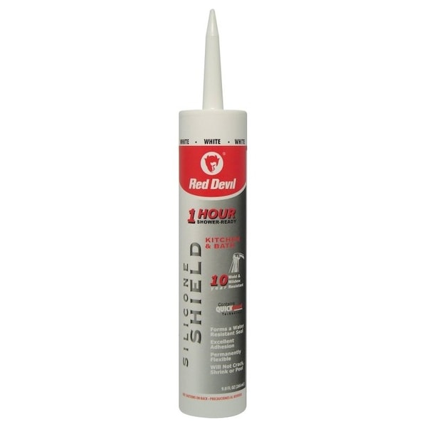 Red Devil 1 hr Shower Sealant, White, 24 hr Curing, 10 to 100 deg F, 9 floz Cartridge 0816KB - main