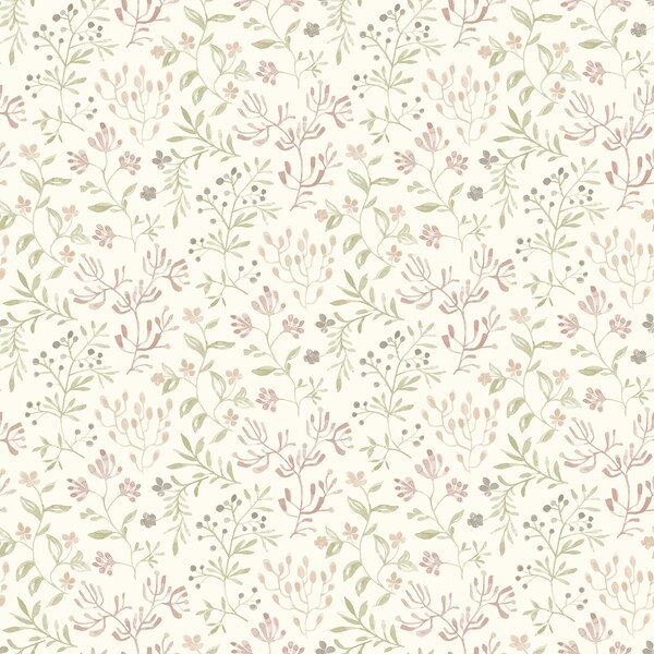 Chesapeake Tarragon Blush Dainty Meadow Wallpaper 3125-72355 - main