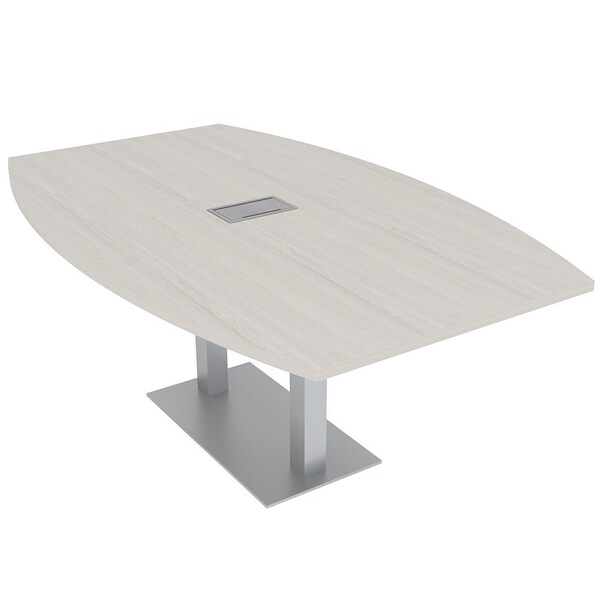 Skutchi Designs Boat Conference Table With Power, 48 in W, 72 in L, Ivory HAR-BOT-48x72-DOU-K458-ESIL - main