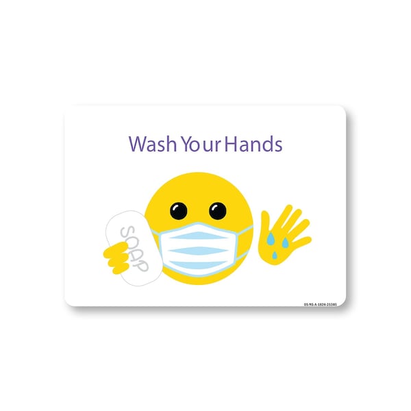 Signmission Public Safety, 18" Height, Aluminum, 24" x 18", Wash Your Hands, Wash Your Hands OS-NS-A-1824-25345 - main