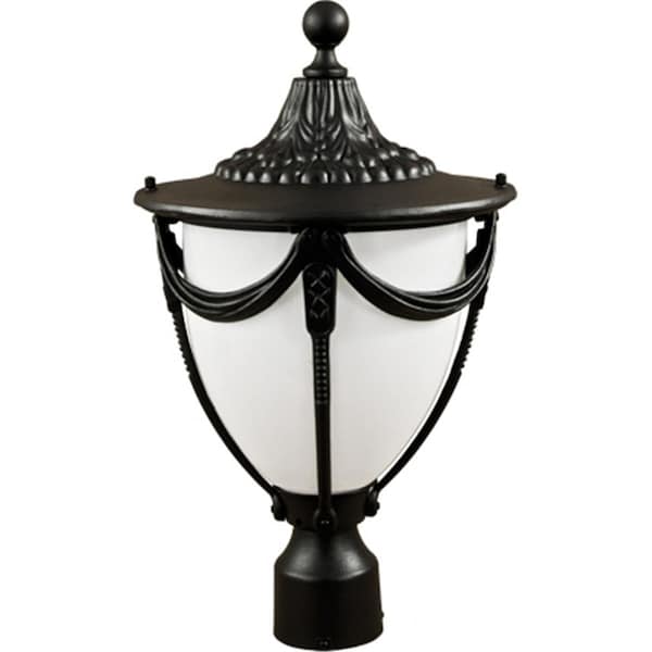 Intense Powder Coated Cast Aluminum Post Top Light Fixture, Black - 19 x 11.31 x 11.31 in. IN2939458 - main