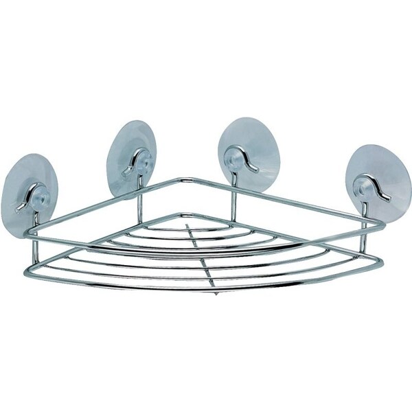 Simple Spaces Shower Corner Shelf, 15 lb Max Weight Capacity, 1-Shelf, Steel, Polished Chrome SS-5881-CH-3L - main